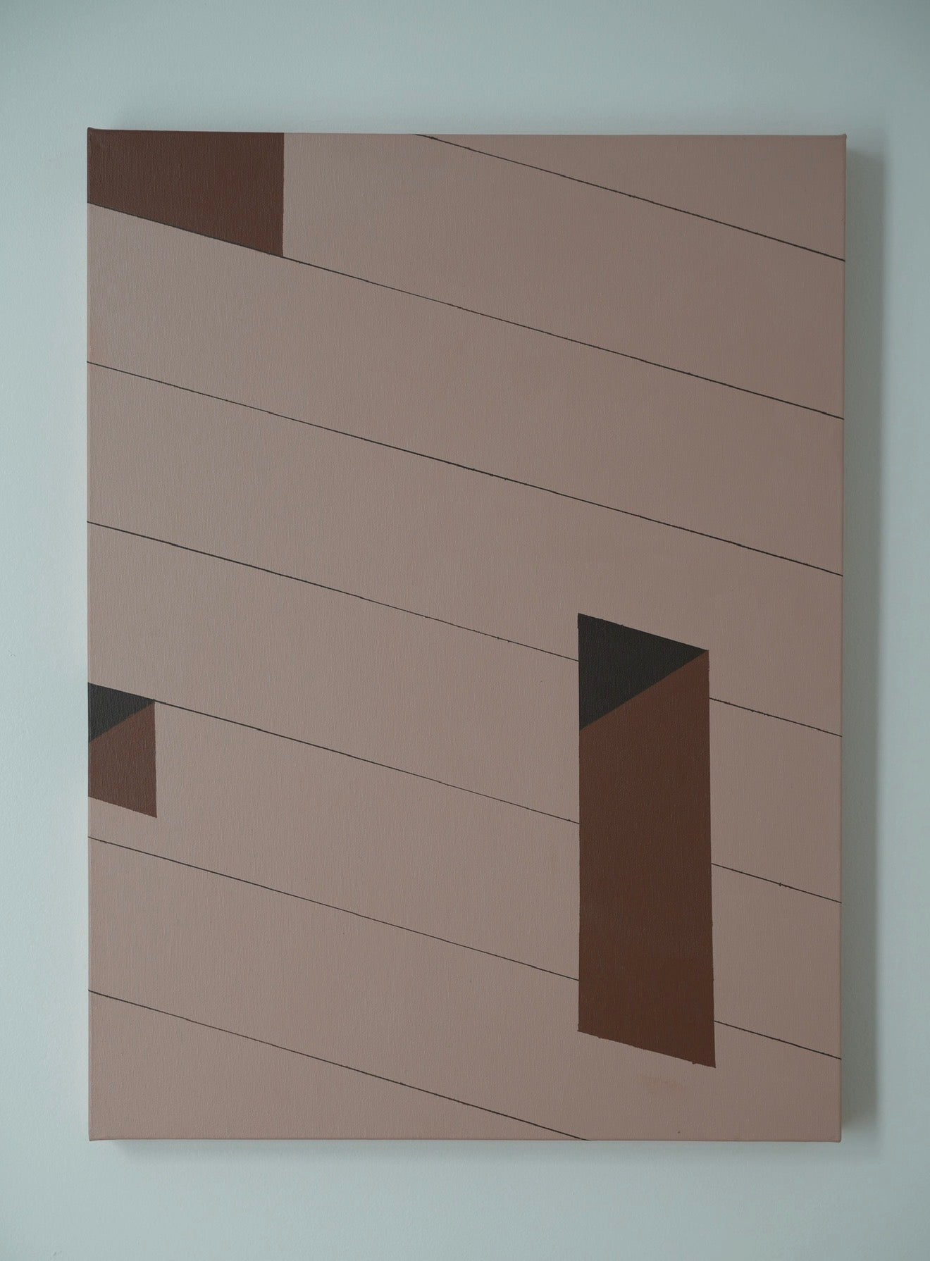 Minimal Wall Art set – Modern Architectural Abstract Paintings (Neutral & Terracotta)