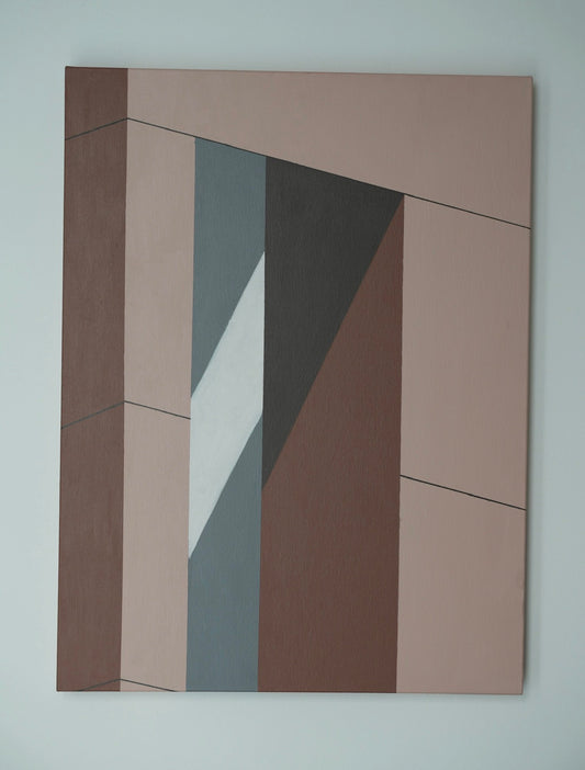 Minimal Wall Art set – Modern Architectural Abstract Paintings (Neutral & Terracotta)